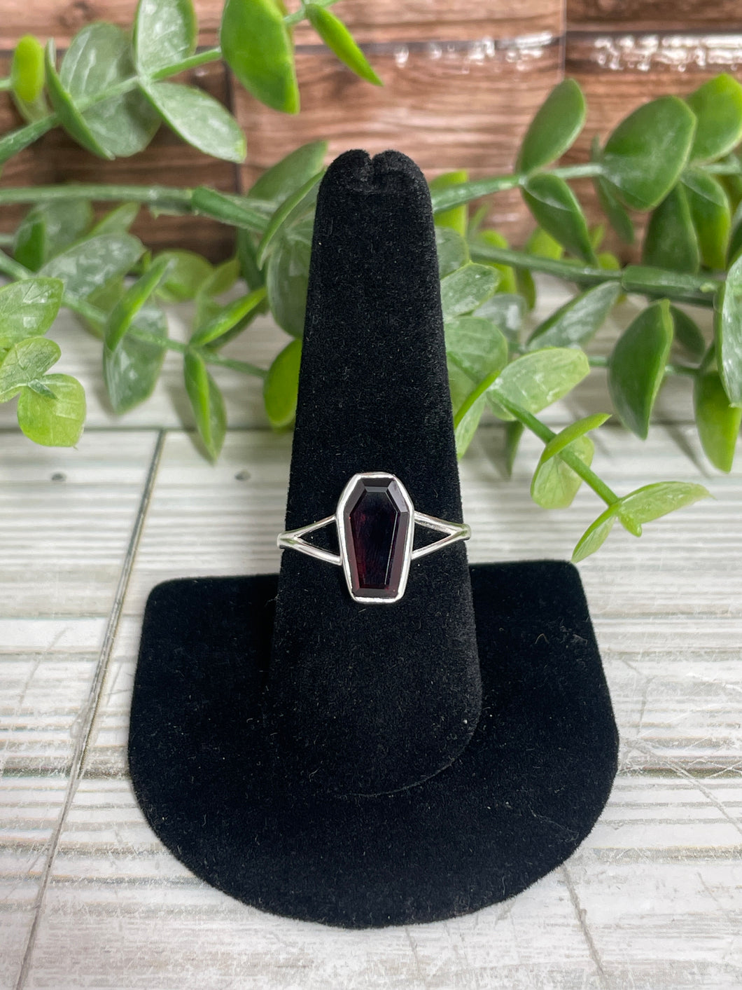 Garnet SZ 9 Sterling Silver Ring