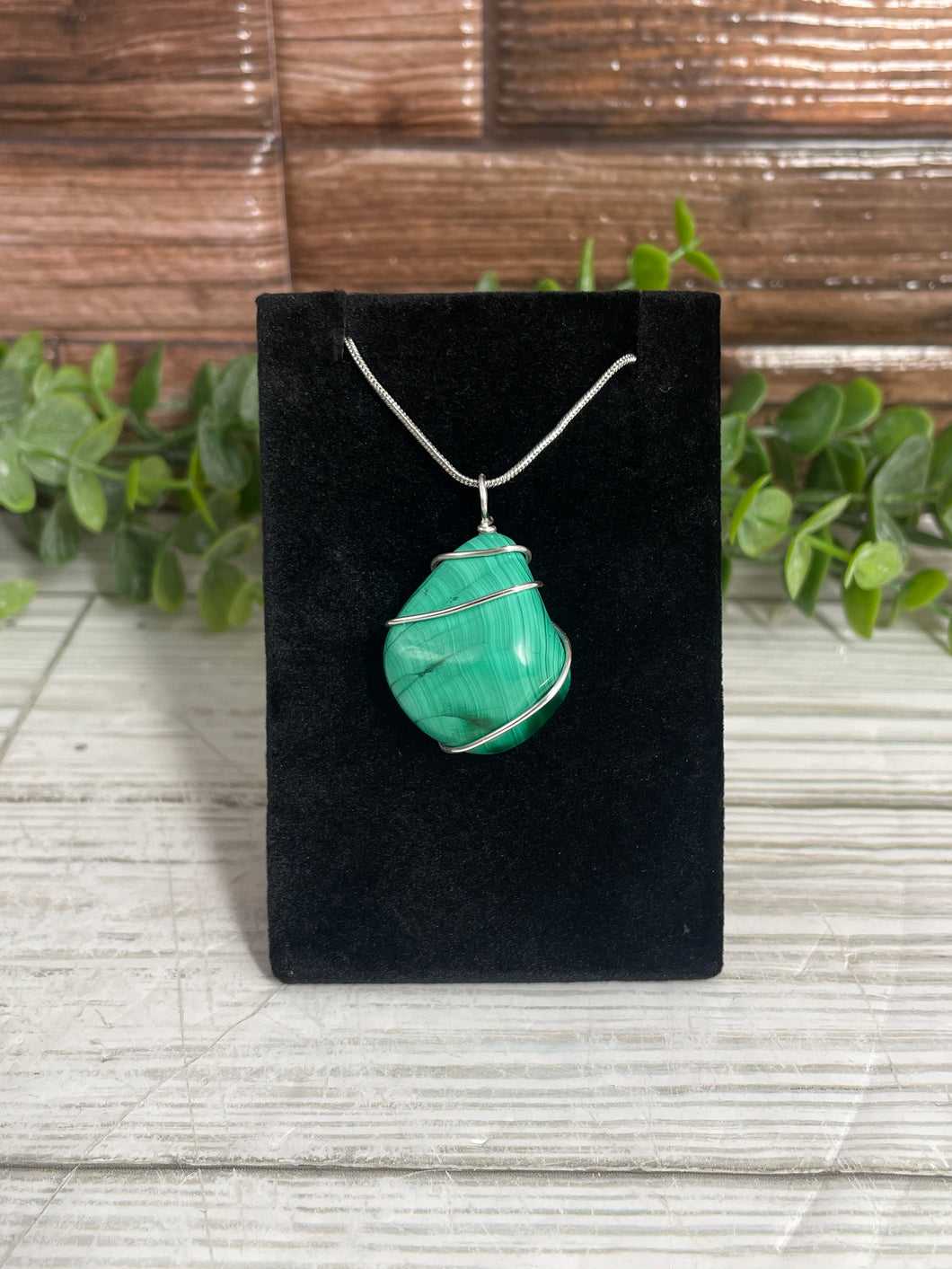 Malachite Wire-Wrapped Pendant