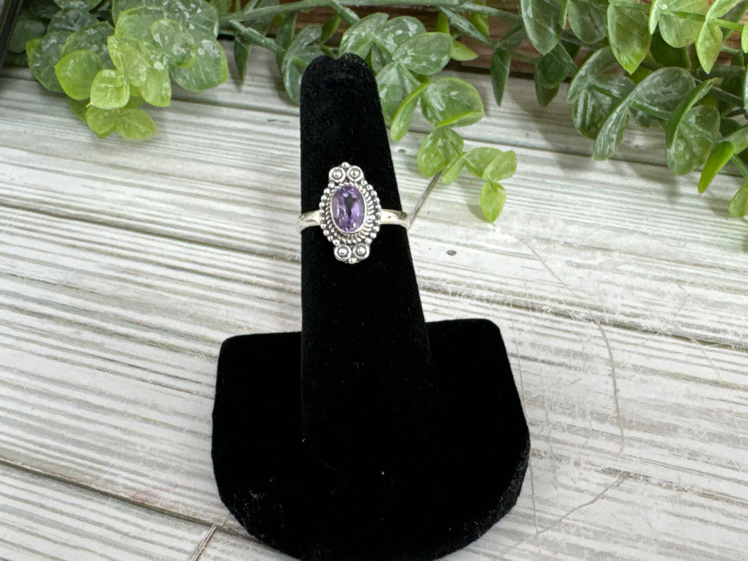 Amethyst Sterling Silver Ring SZ 6