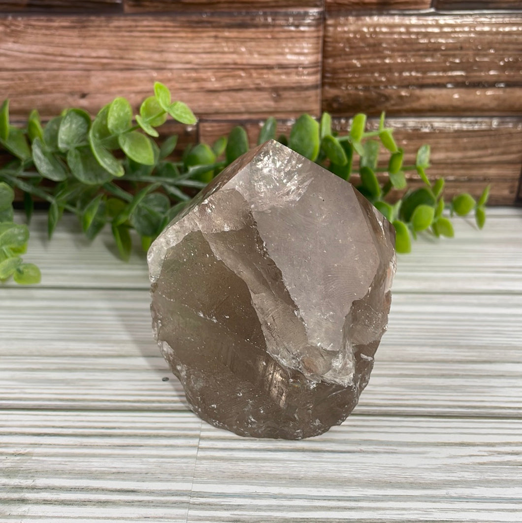 Smoky Quartz Half-Polished Point