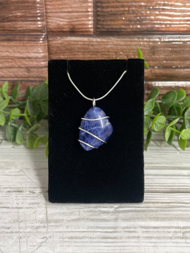 Sodalite Wire-Wrapped Pendant