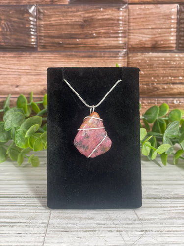 Rhodonite Wire-Wrapped Pendant