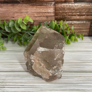 Smoky Quartz Half-Polished Point