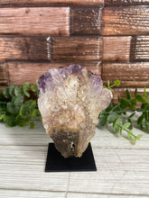 Load image into Gallery viewer, Small Amethyst Cluster On Metal Stand