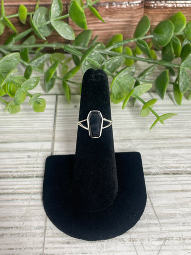 Black Onyx SZ 6 Sterling Silver Ring