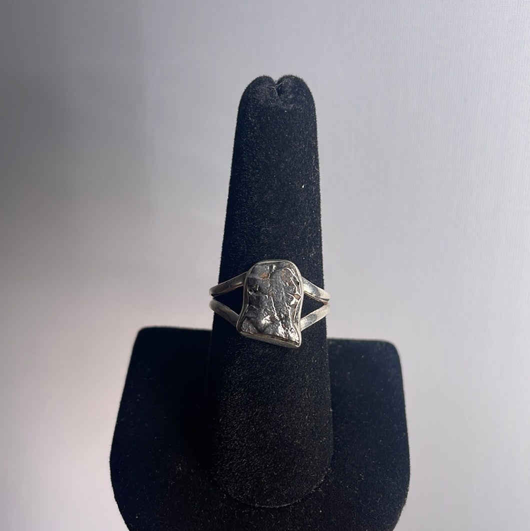 Campo Del Cielo Meteorite Size 8 Sterling Silver Ring