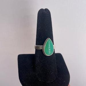 Chrysoprase Size 8 Sterling Silver Ring