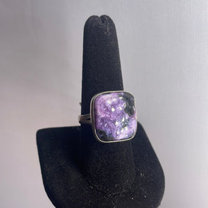 Charoite Size 9 Sterling Silver Ring