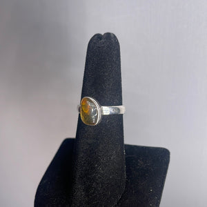 Amber Size 6 Sterling Silver Ring