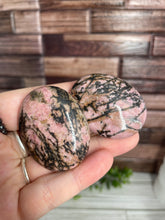 Load image into Gallery viewer, Rhodonite Palm Stone Small