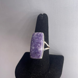 Lepidolite Size 9 Sterling Silver Ring