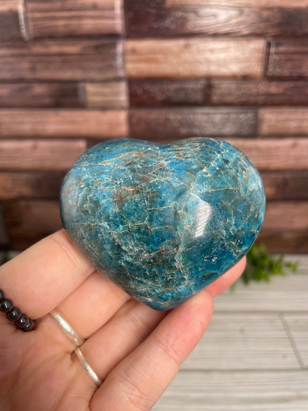 Blue Apatite Heart Medium