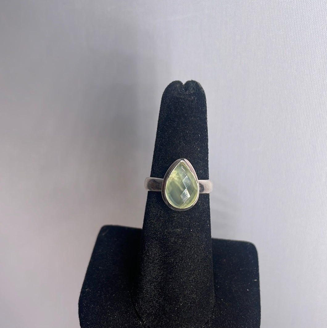 Prehnite Size 6 Sterling Silver Ring