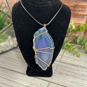 Blue Dyed Agate Necklace