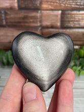 Load image into Gallery viewer, Silver Sheen Obsidian Heart Medium