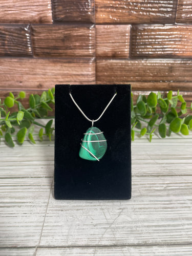 Malachite Wire-Wrapped Pendant