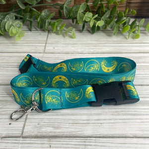 Teal & Yellow Moon Lanyard