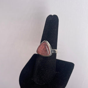 Strawberry Quartz Size 8 Sterling Silver Ring