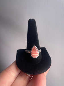 Rhodochrosite SZ 12 Sterling Silver Ring