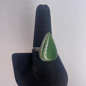 Jade Size 9 Sterling Silver Ring