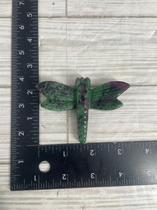 Ruby Zoisite Dragonfly Carving