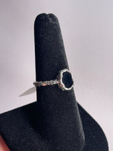 Load image into Gallery viewer, Black Onyx SZ 7 Hammered Sterling Silver Ring