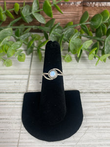 Rainbow Moonstone SZ 6 Sterling Silver Ring