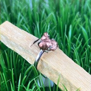 Copper Sterling Silver Ring Size 10