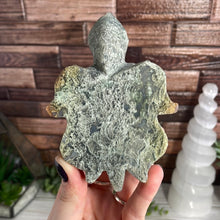 Load image into Gallery viewer, Moss Agate Turtle Carving