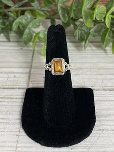 Tiger Eye Size 6 Sterling Silver Ring