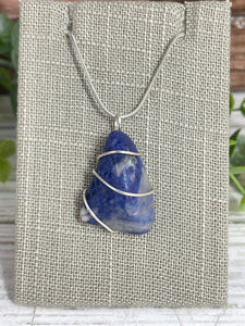 Sodalite Wire-Wrapped Pendant