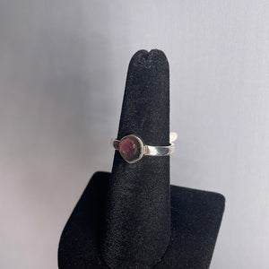 Watermelon Tourmaline Size 7 Sterling Silver Ring