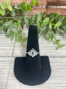 Emerald SZ 8 Sterling Silver