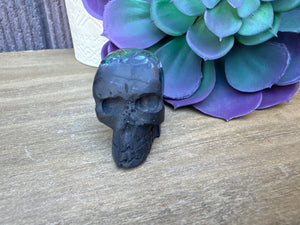 Black Fire Opal Skull