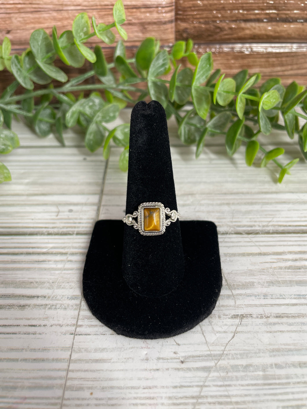 Tiger Eye Size 8.5 Sterling Silver Ring