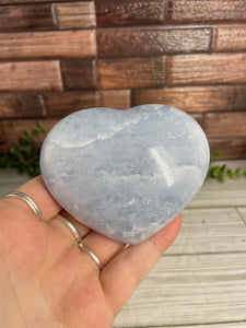 Blue Calcite Heart Medium