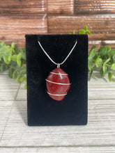 Load image into Gallery viewer, Carnelian Wire-Wrapped Pendant