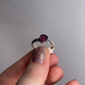 Watermelon Tourmaline Size 8 Sterling Silver Ring