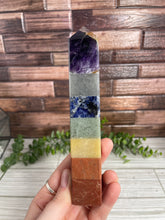 Load image into Gallery viewer, Chakra Bonded Crystal Obelisk