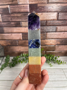 Chakra Bonded Crystal Obelisk