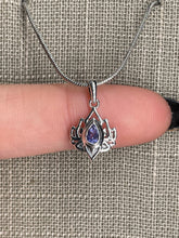 Load image into Gallery viewer, Tanzanite Lotus Sterling Silver Pendant