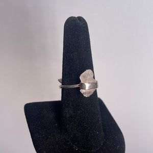 Rose Quartz Size 8 Sterling Silver Ring