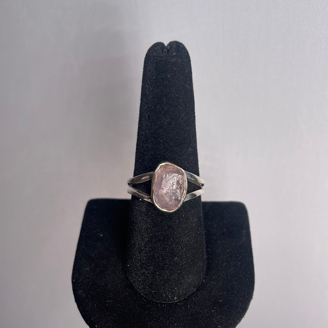 Rose Quartz Size 9 Sterling Silver Ring