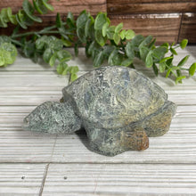 Load image into Gallery viewer, Moss Agate Turtle Carving