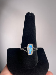 Rainbow Moonstone SZ 10 Sterling Silver Ring