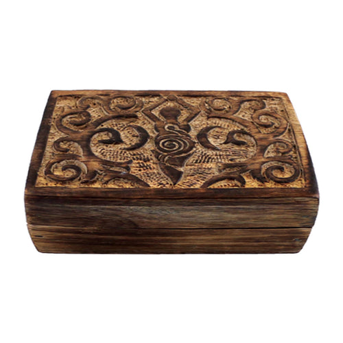 Goddess Carved Wooden Jewelry Box