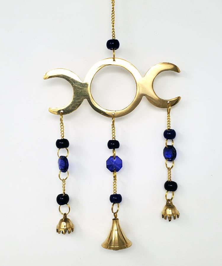 Triple Moon Wind Chime W/ Beads