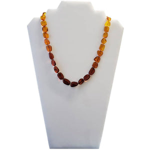 Multi-Color Amber Rainbow Beaded Necklace