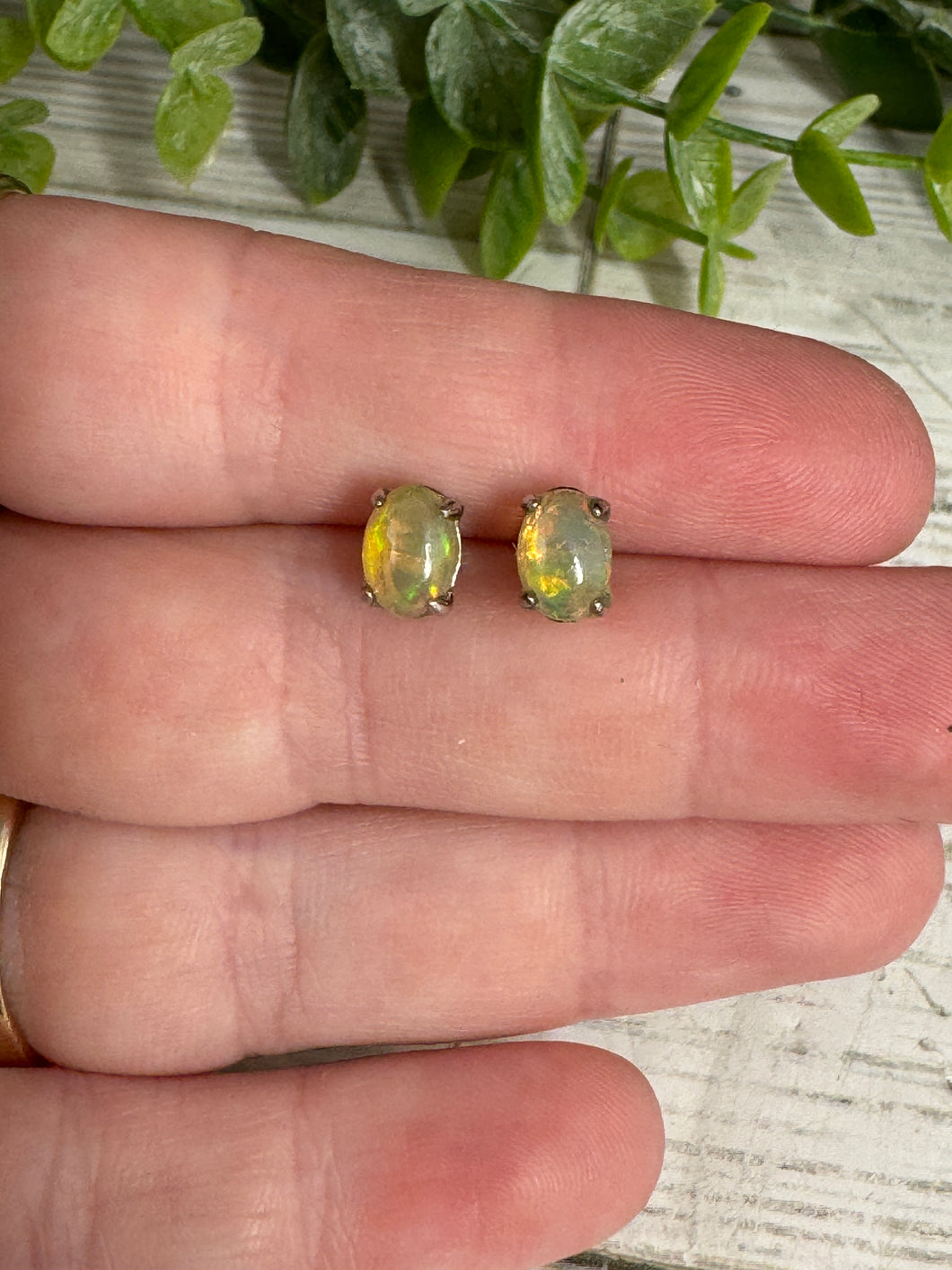 Opal Sterling Silver Studs