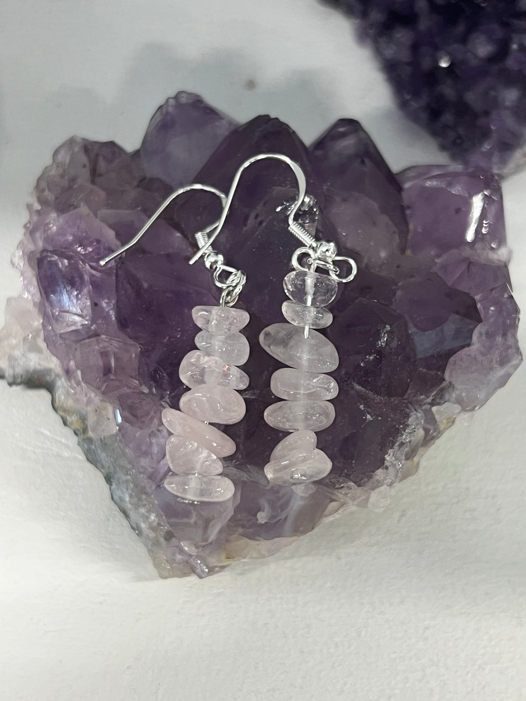 Rose Quartz Chipstone Earrings